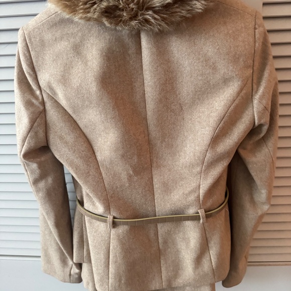 Nine West Winter Suit with Removable Faux Fur Collar - Size 4 - Picture 4 of 6